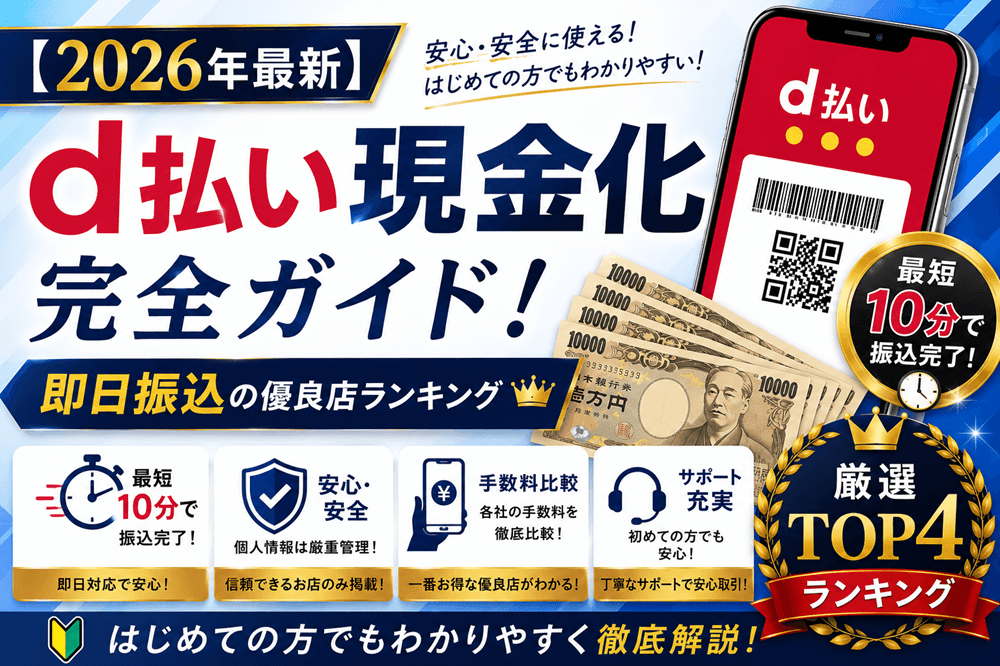 【2026年最新】d払い現金化の完全ガイド！即日・バレずに換金する裏技と優良店ランキング